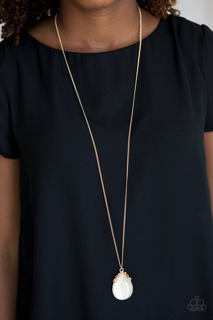 Nightcap and Gown - gold - Paparazzi necklace