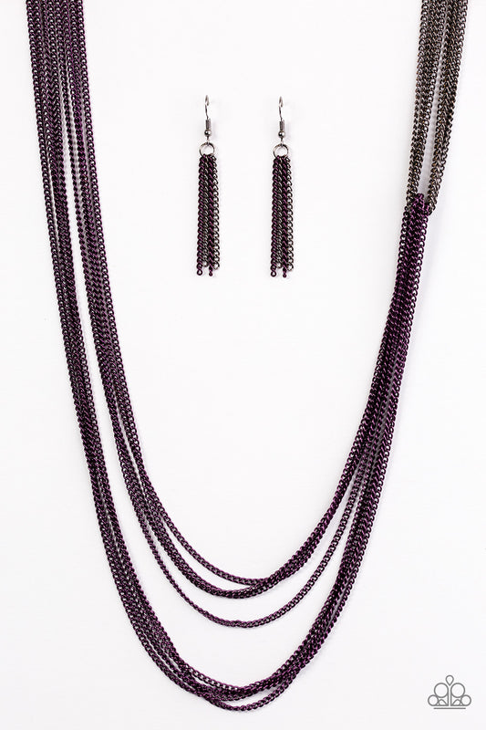 No CHAIN, No Gain - Purple - Paparazzi necklace