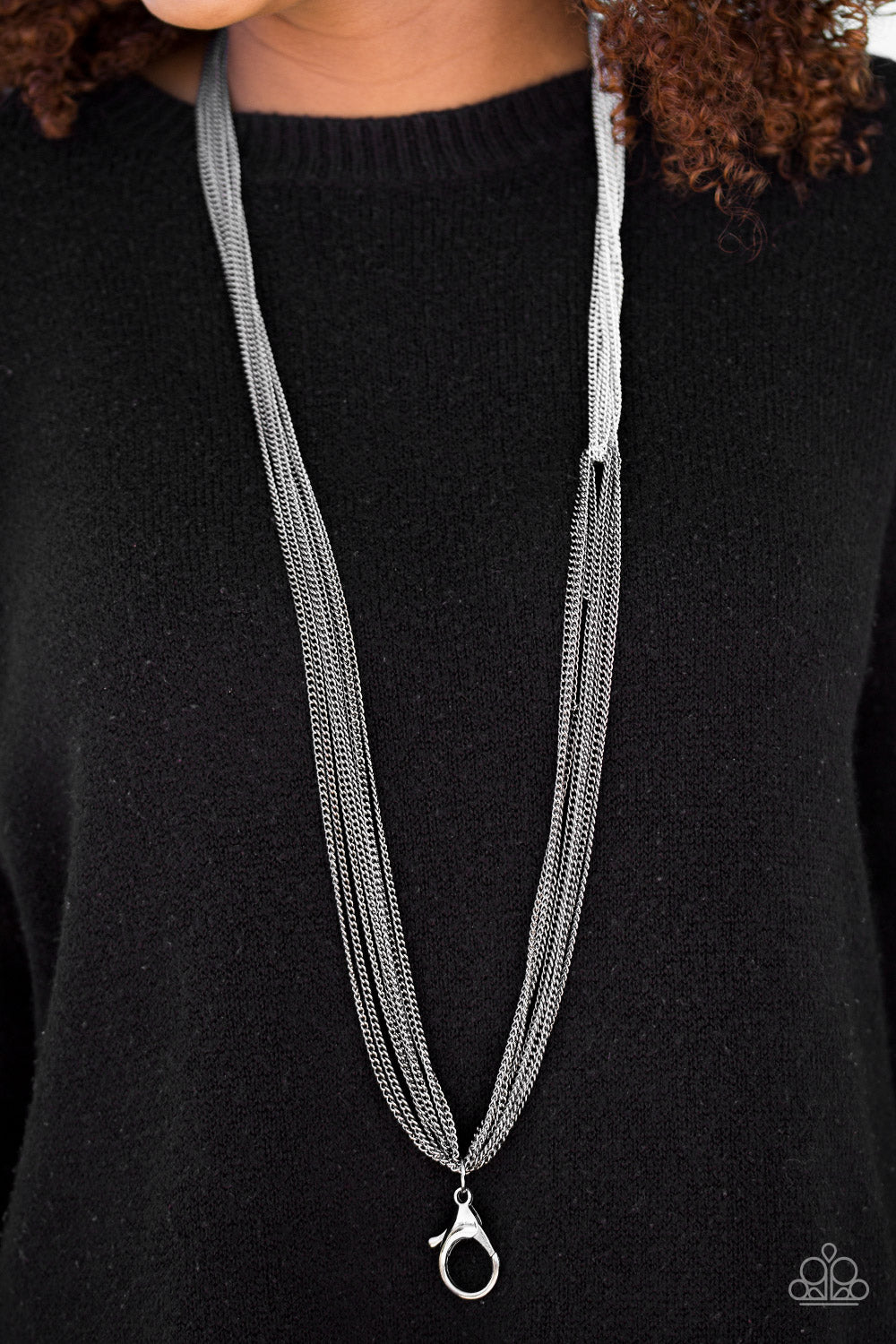 No Chain No Gain - black - Paparazzi lanyard necklace