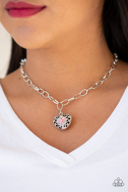 No Love Lost-pink-Paparazzi necklace