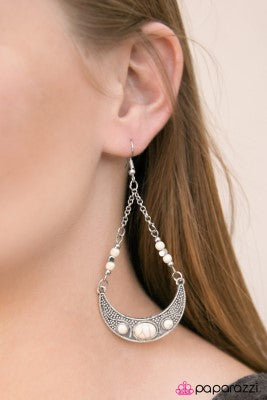 Not a Moment Too Moon - white - Paparazzi earrings