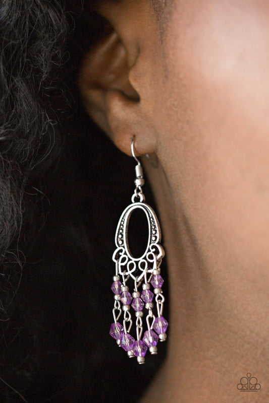 Not the Only Fish in the Sea-purple-Paparazzi earrings