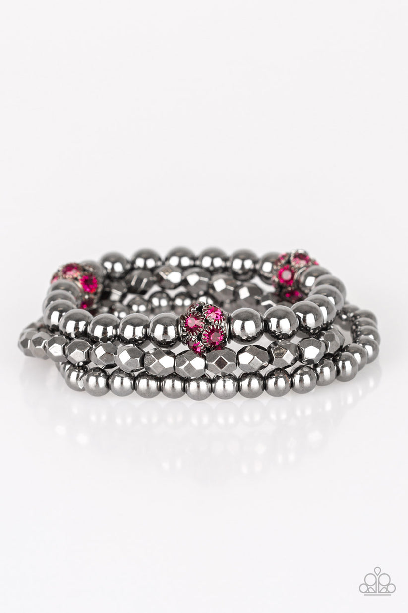 Noticeably Noir - pink - Paparazzi bracelet – JewelryBlingThing