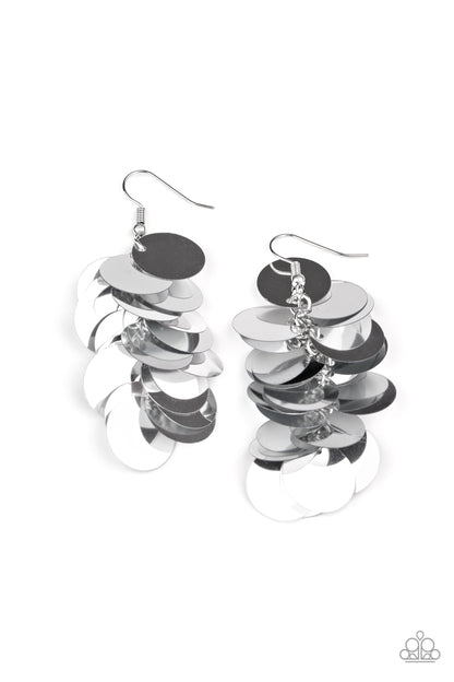 Now You SEQUIN - silver - Paparazzi earrings
