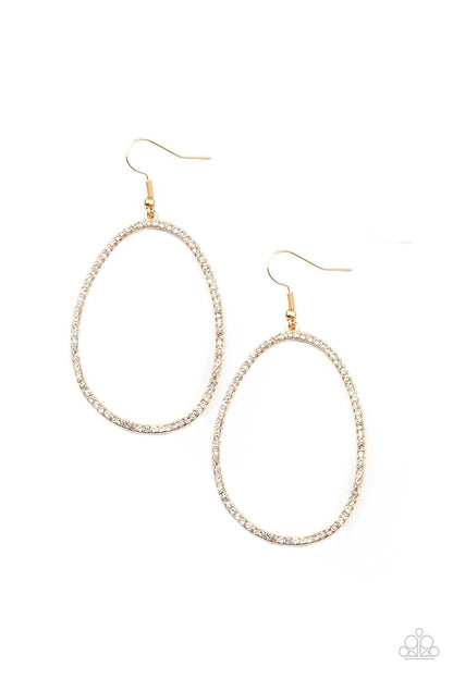 OVAL-ruled! - gold - Paparazzi earrings
