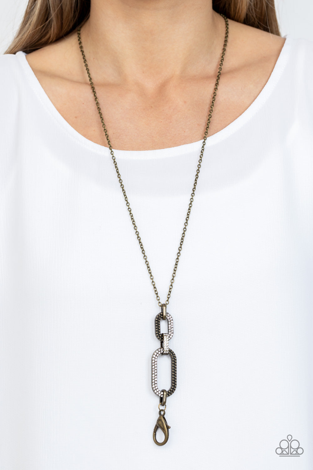OVAL-Statement of the Year - brass - Paparazzi LANYARD necklace