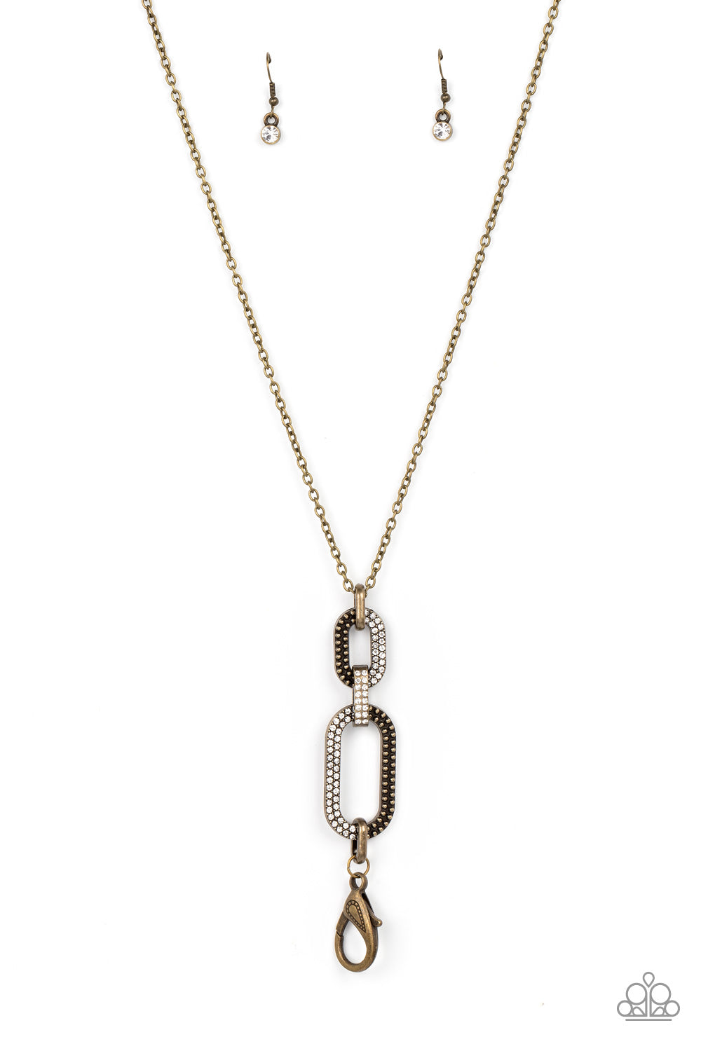 OVAL-Statement of the Year - brass - Paparazzi LANYARD necklace
