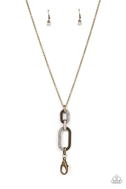 OVAL-Statement of the Year - brass - Paparazzi LANYARD necklace