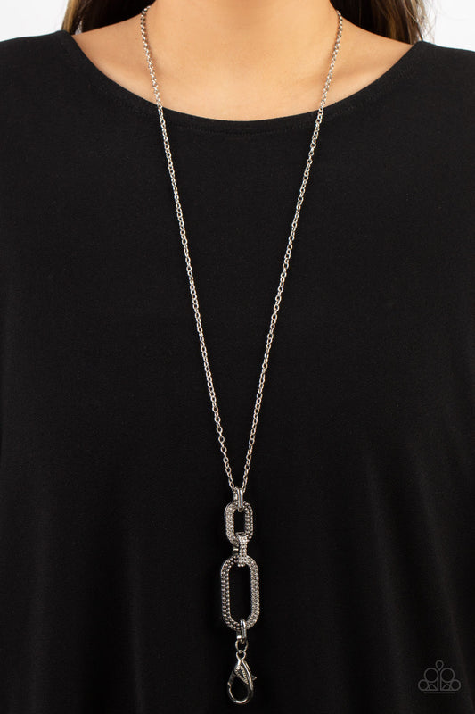 OVAL-Statement of the Year - white - Paparazzi LANYARD necklace