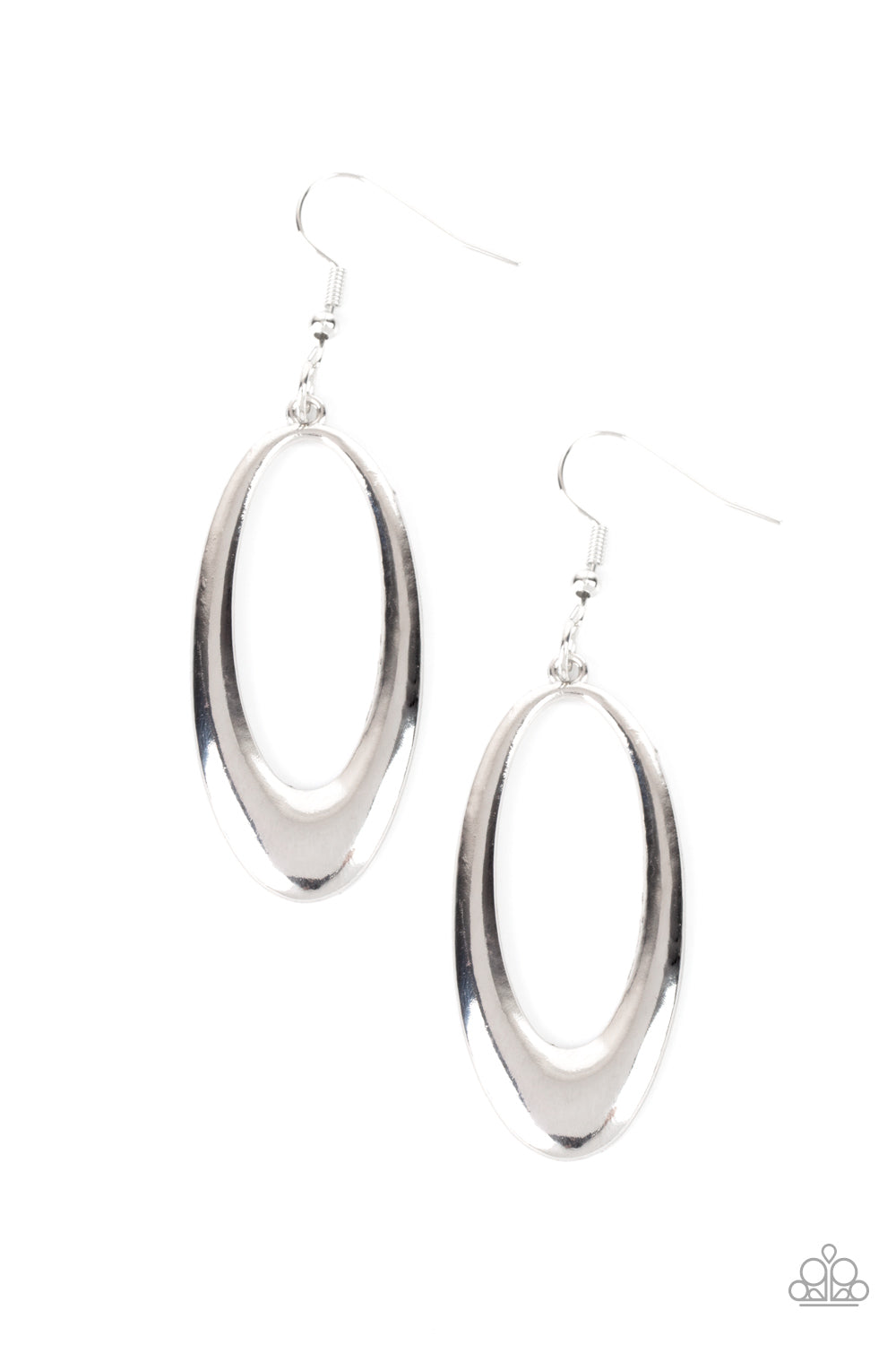 OVAL The Hill - silver - Paparazzi earrings