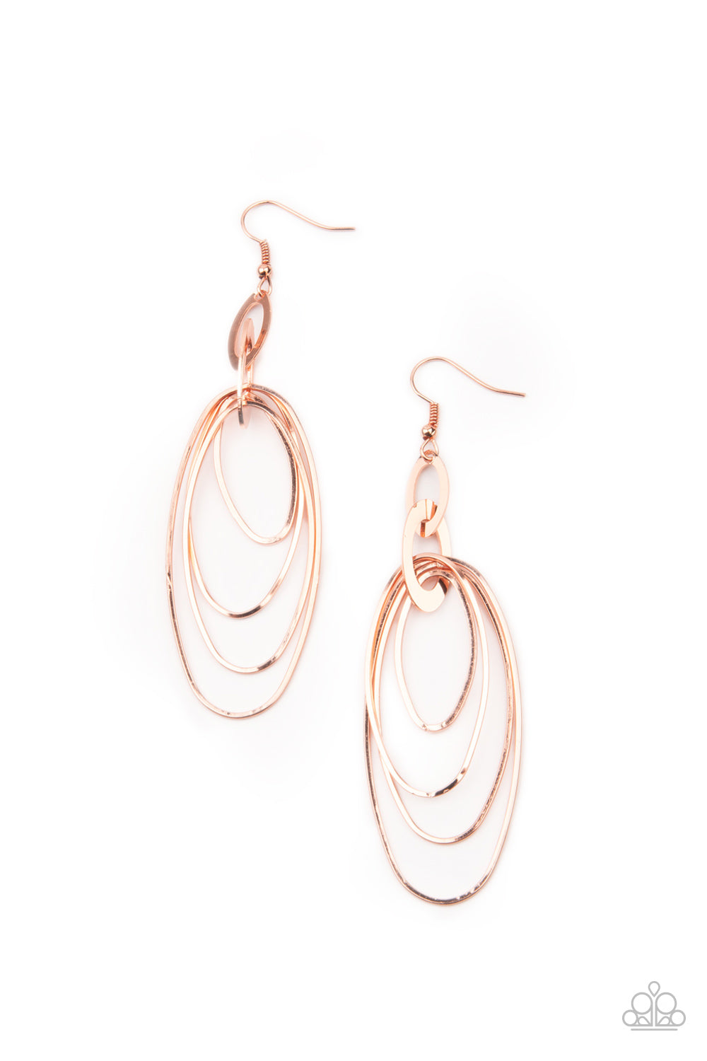 OVAL the Moon - copper - Paparazzi earrings