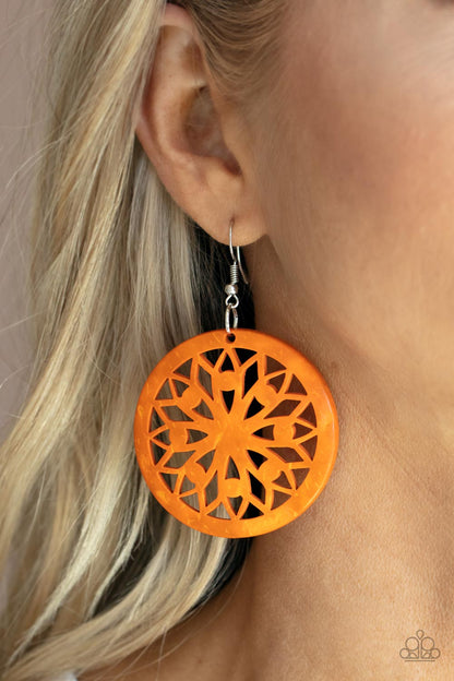 Ocean Canopy - orange - Paparazzi earrings