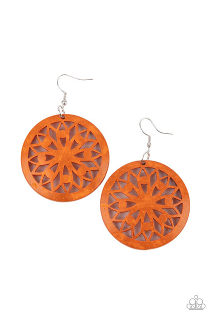 Ocean Canopy - orange - Paparazzi earrings