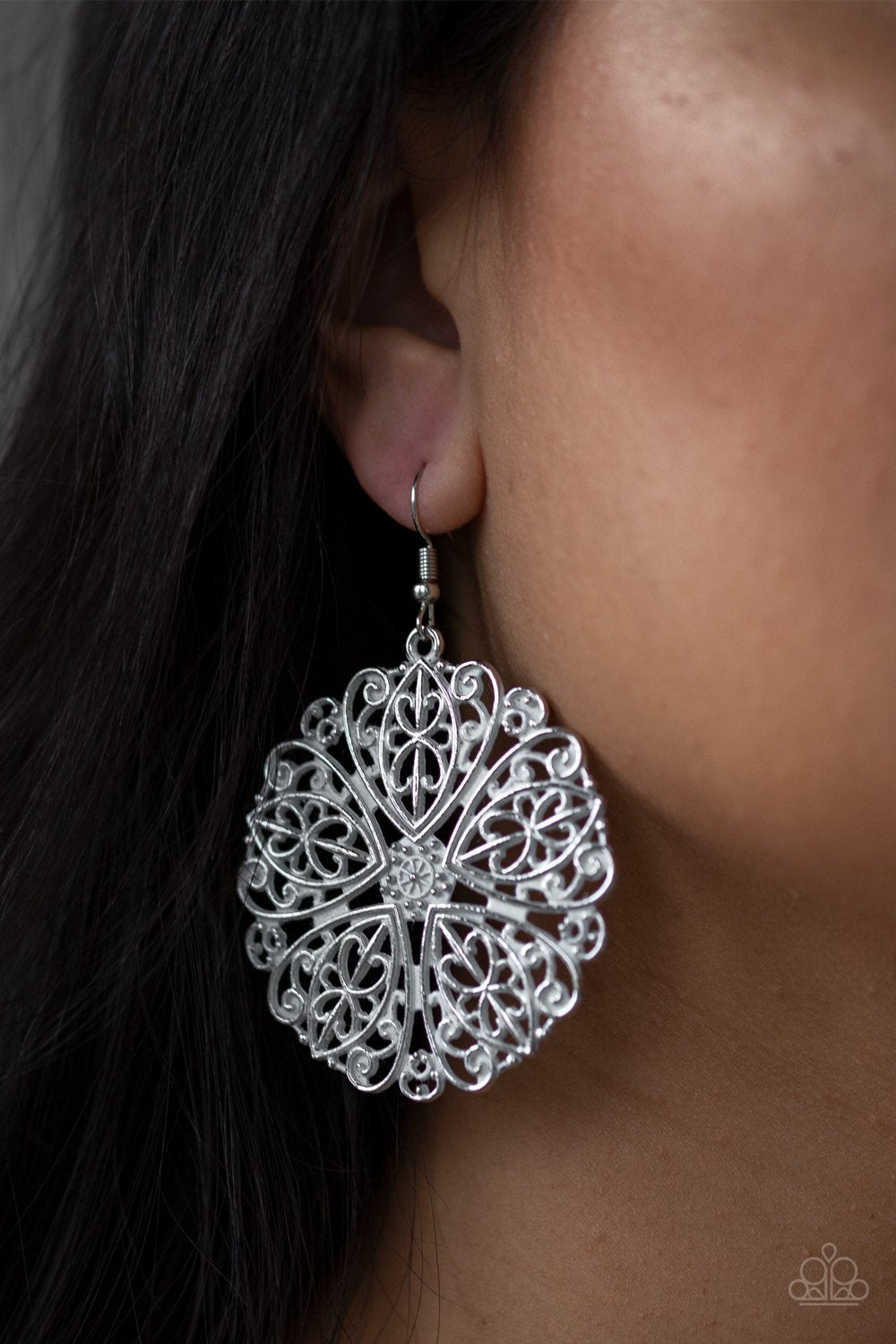 Ocean Paradise-white-Paparazzi earrings