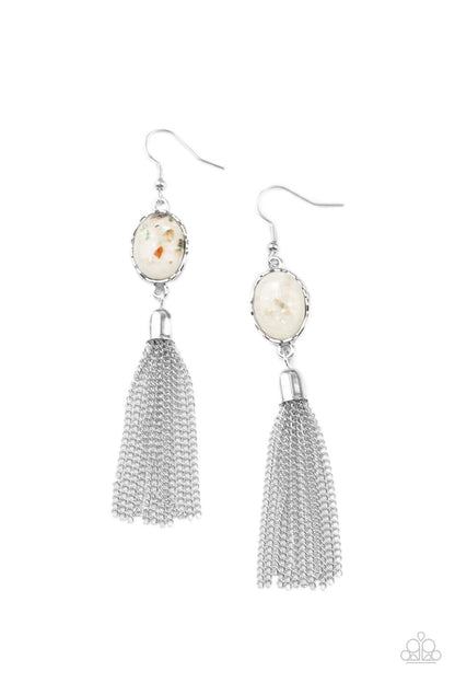 Oceanic Opalescence - white - Paparazzi earrings