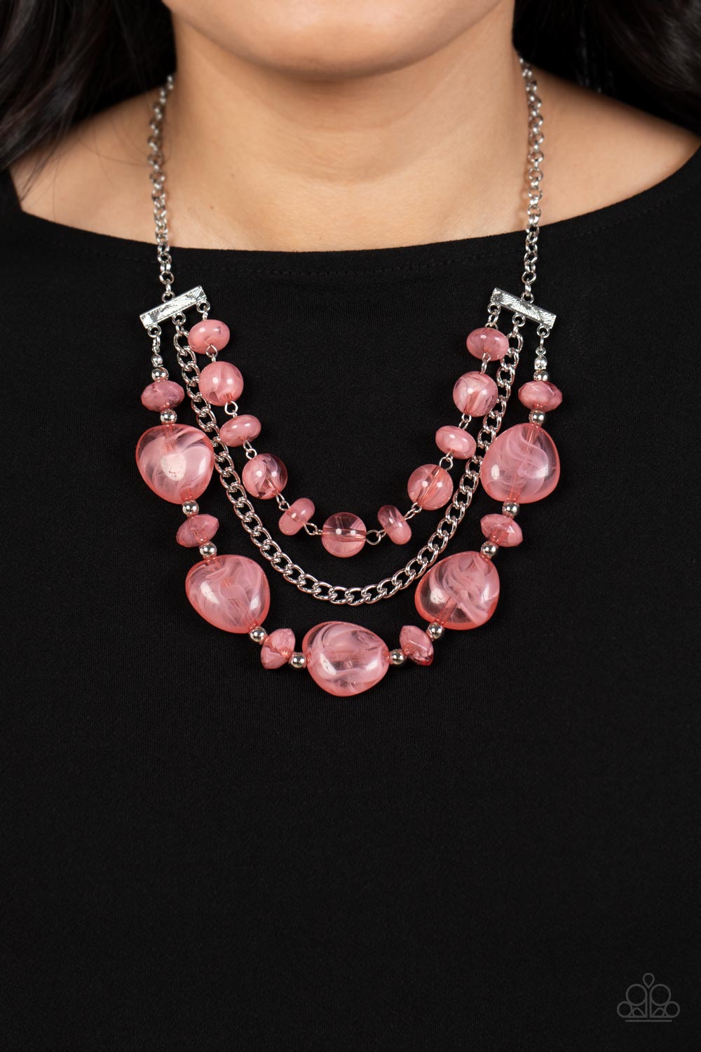 Oceanside Service - pink - Paparazzi necklace