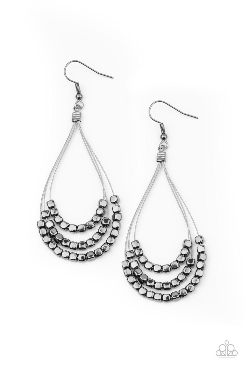 Off The Blocks Shimmer - black - Paparazzi earrings