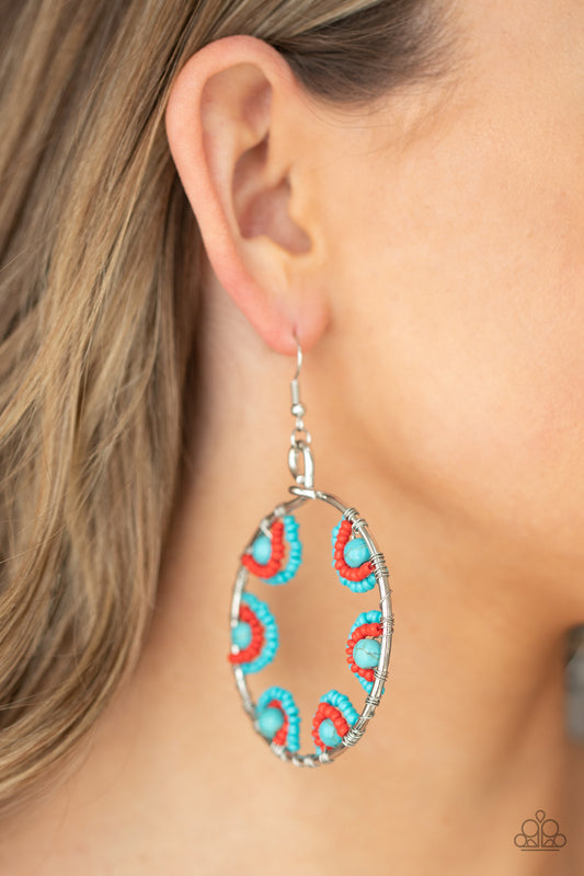 Off The Rim - blue - Paparazzi earrings