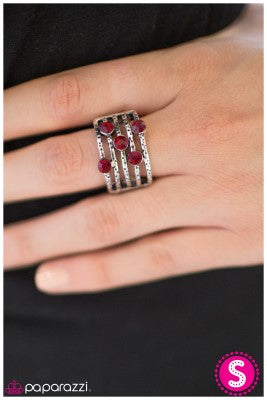 Offbeat - Red - Paparazzi ring