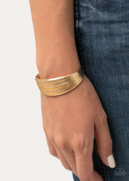 Off the Cuff Couture - gold - Paparazzi bracelet