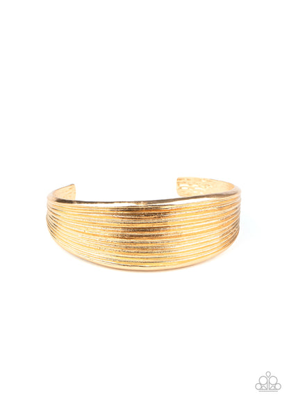 Off the Cuff Couture - gold - Paparazzi bracelet
