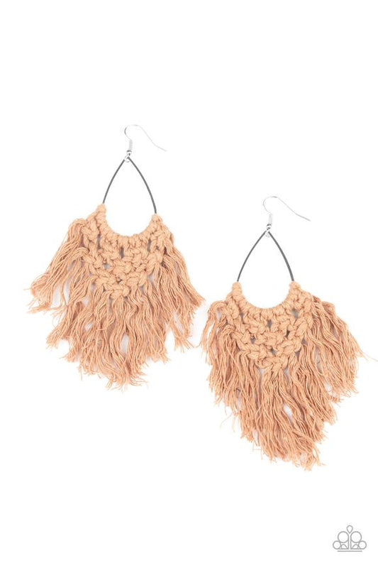 Oh MACRAME, Oh My - brown - Paparazzi earrings