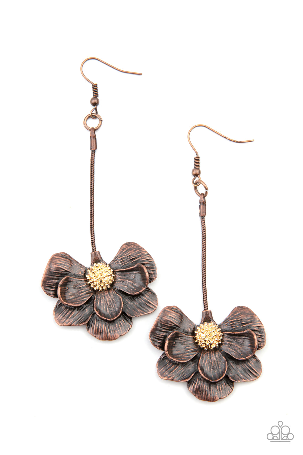 Oh SNAPDRAGONS! - copper - Paparazzi earrings