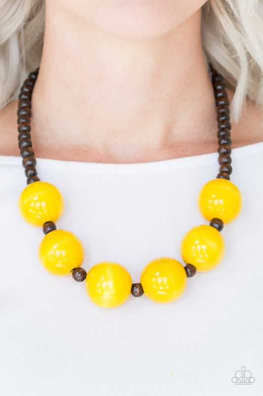 Oh My Miami-yellow-Paparazzi necklace