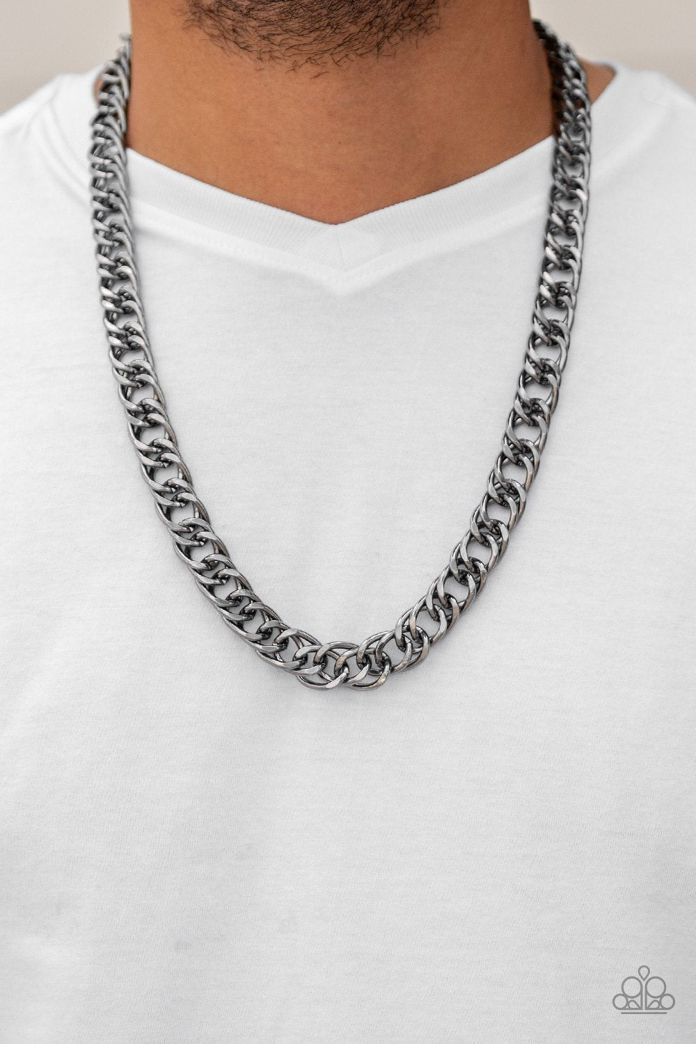Omega-black-Paparazzi mens necklace
