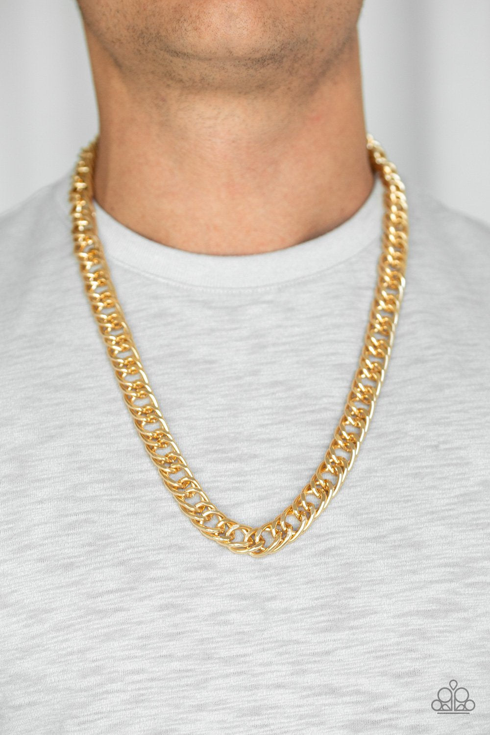 Omega-gold-Paparazzi mens necklace