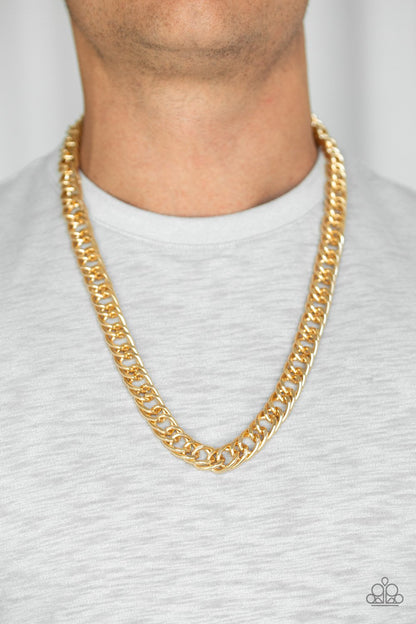 Omega-gold-Paparazzi mens necklace