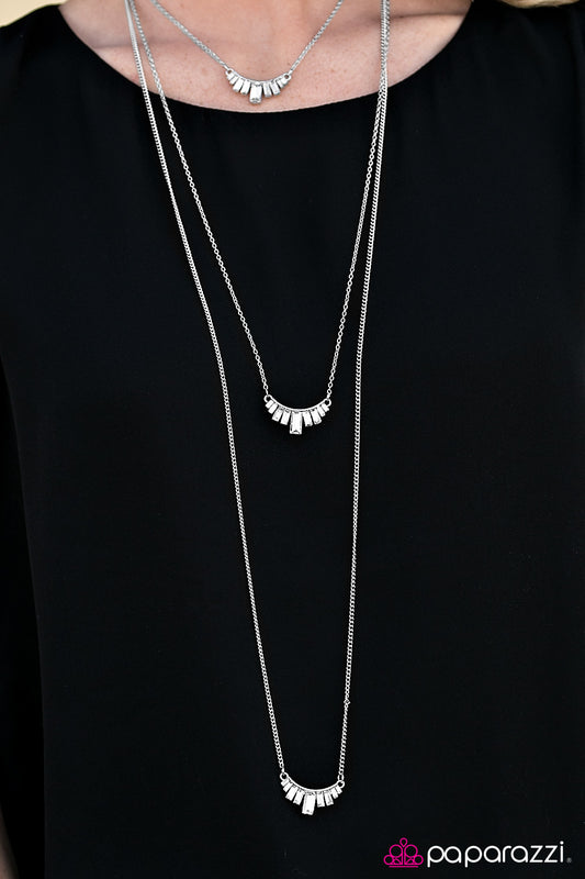 On DIVA Ground - White - Paparazzi necklace