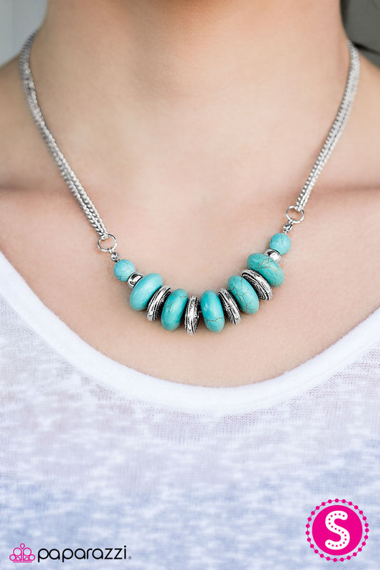 On Mountain Time - Blue - Paparazzi necklace