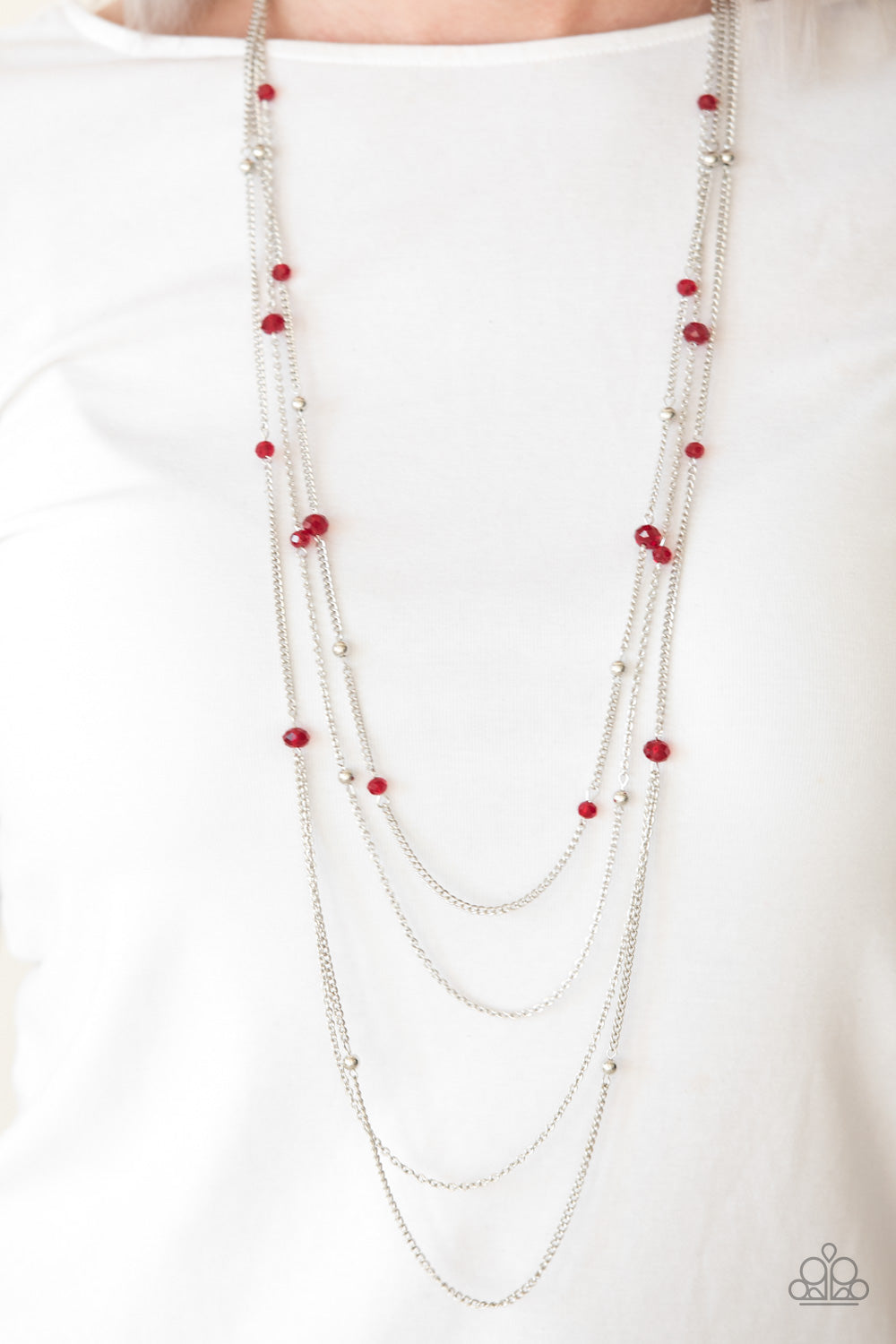 On the Front SHINE - red - Paparazzi necklace