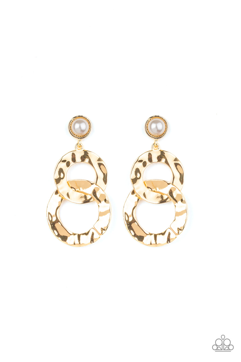 On Scene - gold - Paparazzi earrings