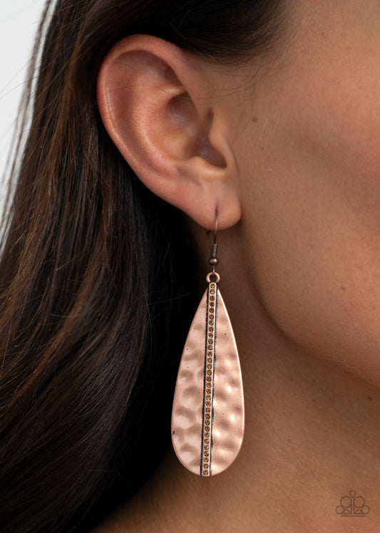 On The Up and UPSCALE - copper - Paparazzi earrings
