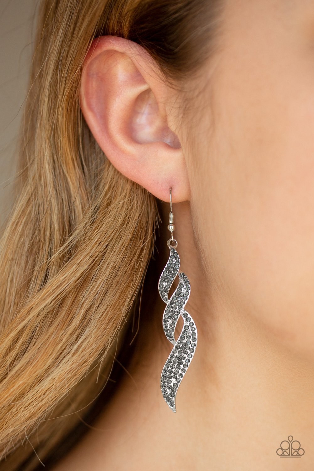 On Fire-silver-Paparazzi earrings