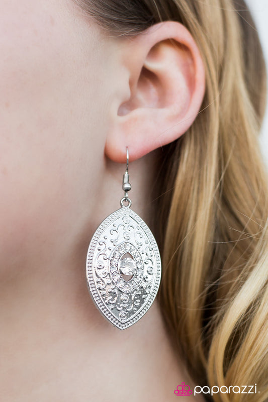 Once Upon a Princess - White - Paparazzi earrings
