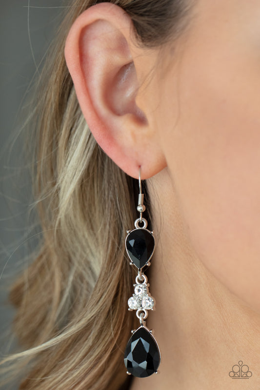 Once Upon a Twinkle - black - Paparazzi earrings