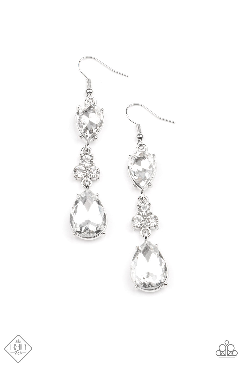 Once Upon a Twinkle - white - Paparazzi earrings