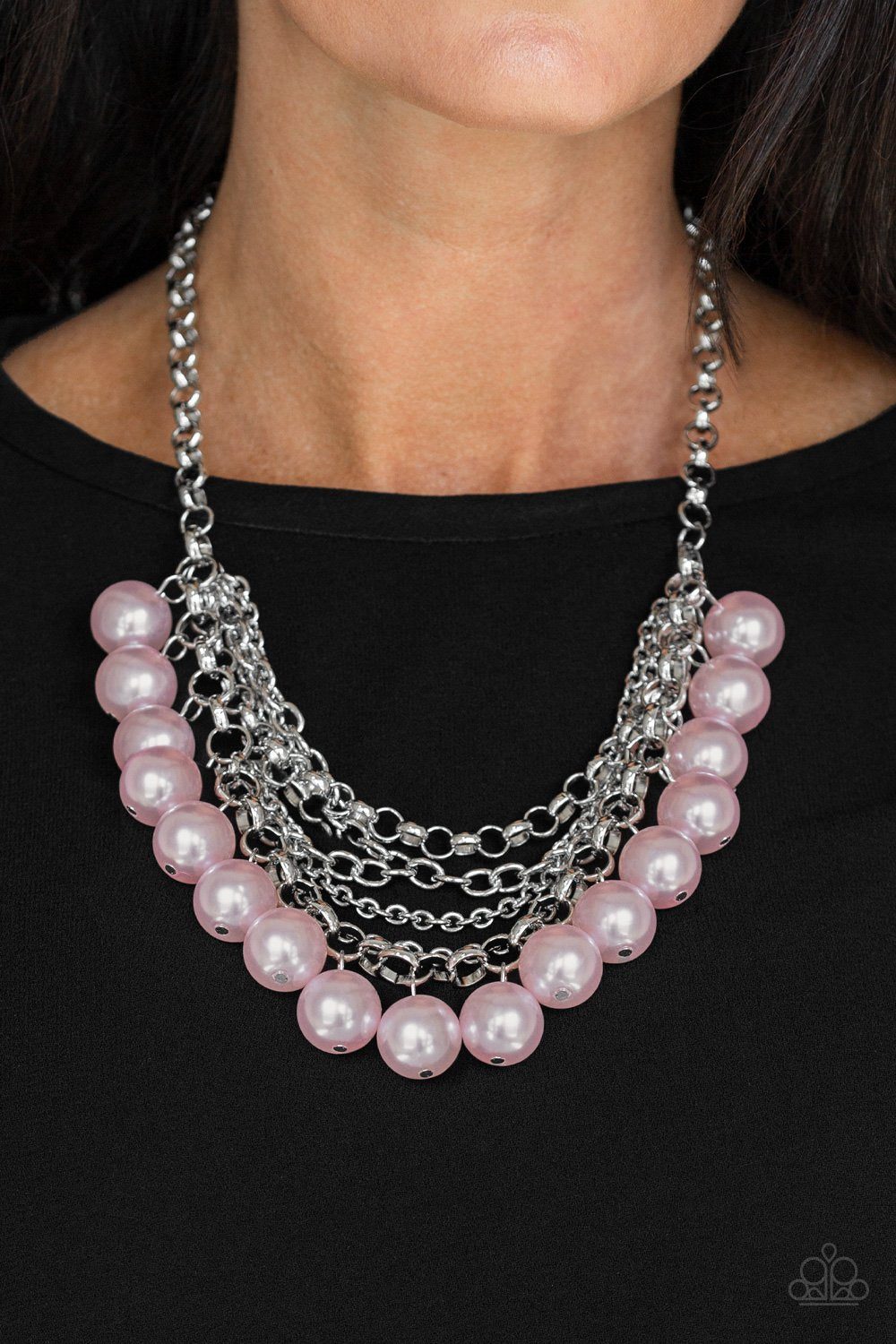 One-Way Wall Street - pink - Paparazzi necklace