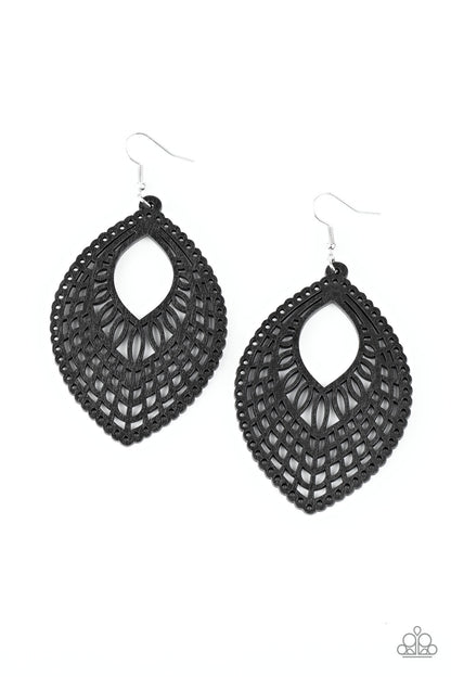 One Beach At A Time - black - Paparazzi earrings