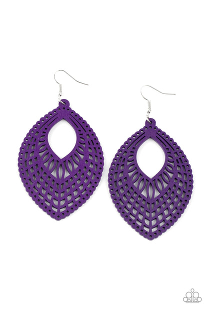 One Beach At A Time - purple - Paparazzi earrings