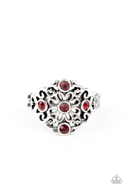 One DAISY At A Time - red - Paparazzi ring