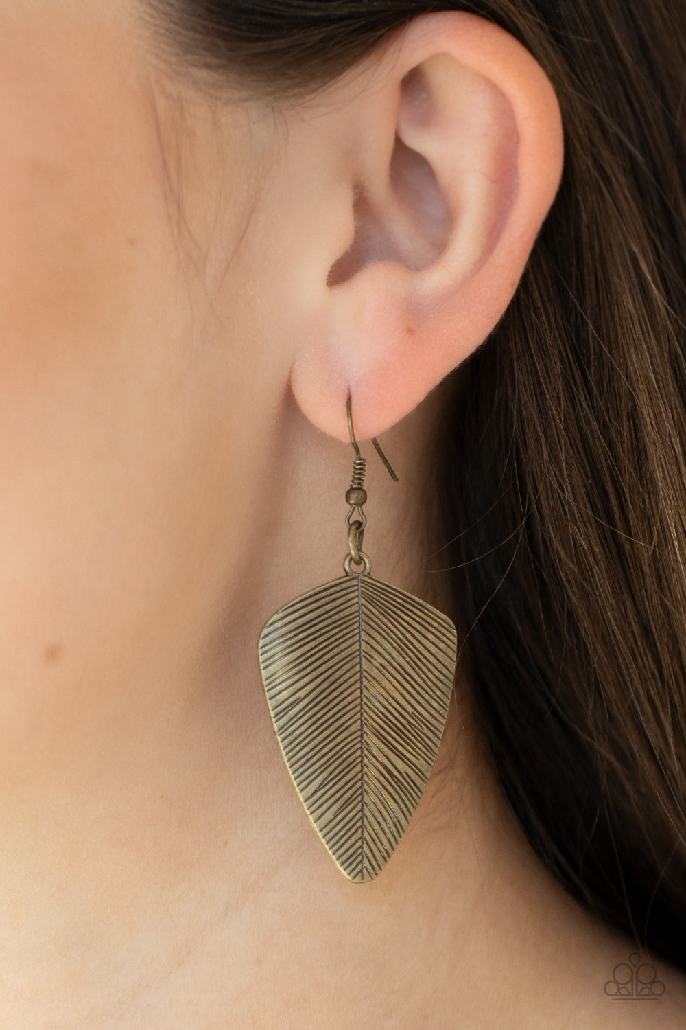 One Of The Flock - brass - Paparazzi earrings