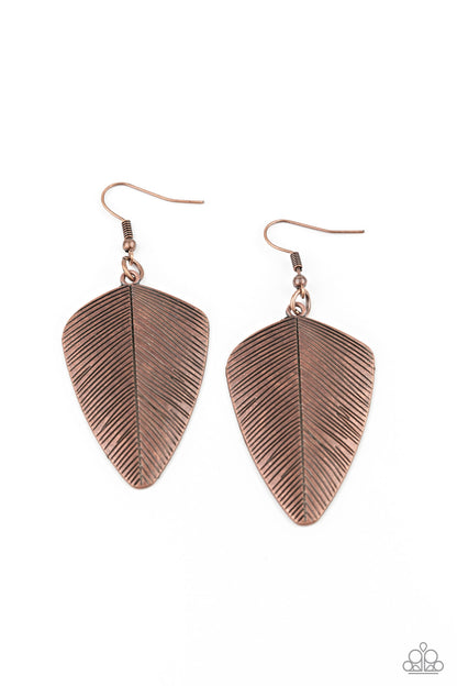 One Of The Flock - copper - Paparazzi earrings