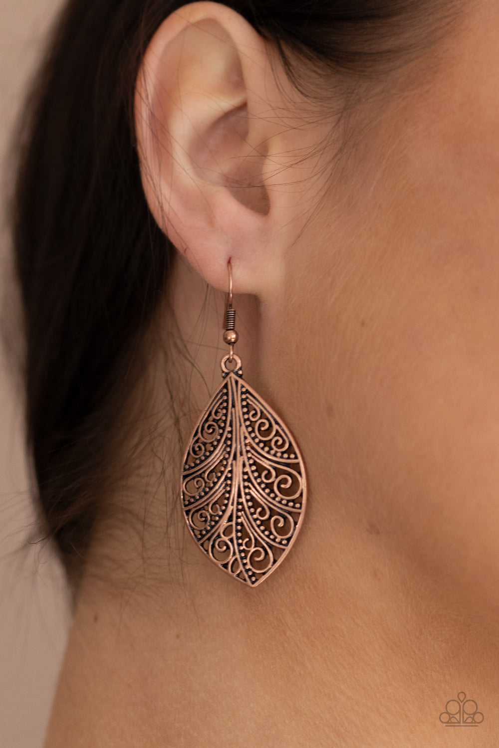 One VINE Day - copper - Paparazzi earrings