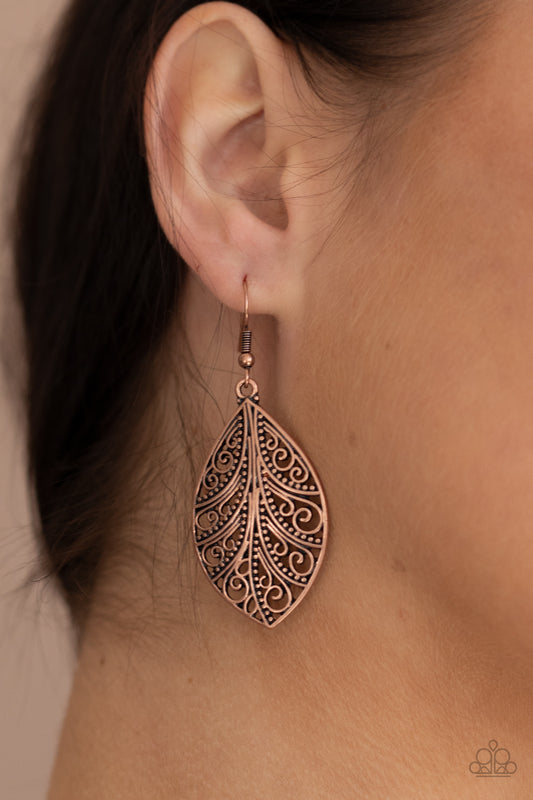 One VINE Day - copper - Paparazzi earrings