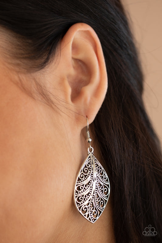 One VINE Day - silver - Paparazzi earrings