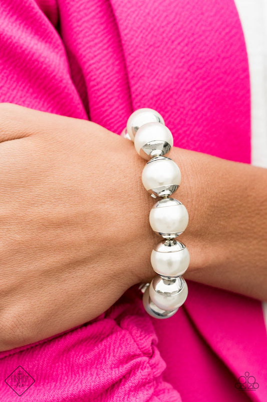 One Woman Show-STOPPER - white - Paparazzi bracelet